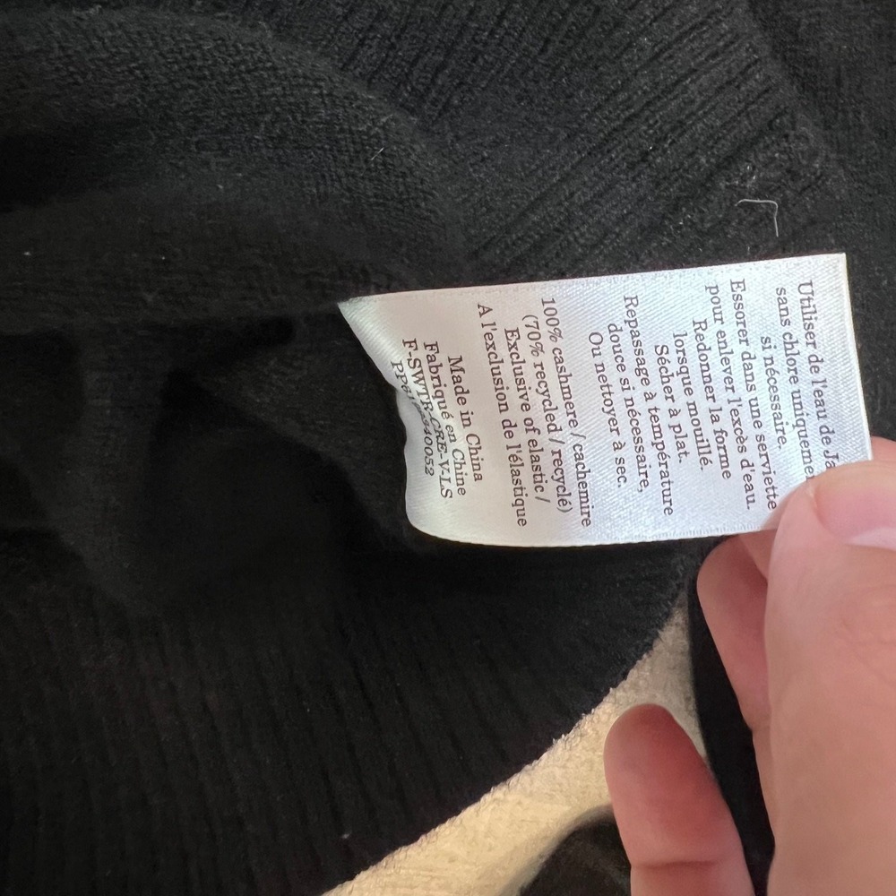 Everlane Cashmere Women Black V-Neck Knit Sweater Long Sleeve Size Small S - Picture 13 of 13